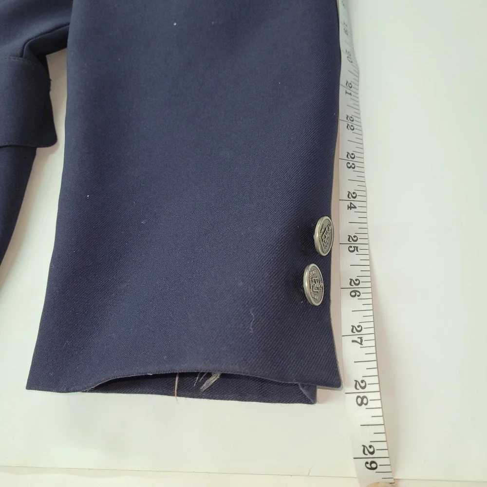Johnny Carson Men Navy‎ Blue Blazer Sport Coat 44L Vintage Made In USA *Flaw
